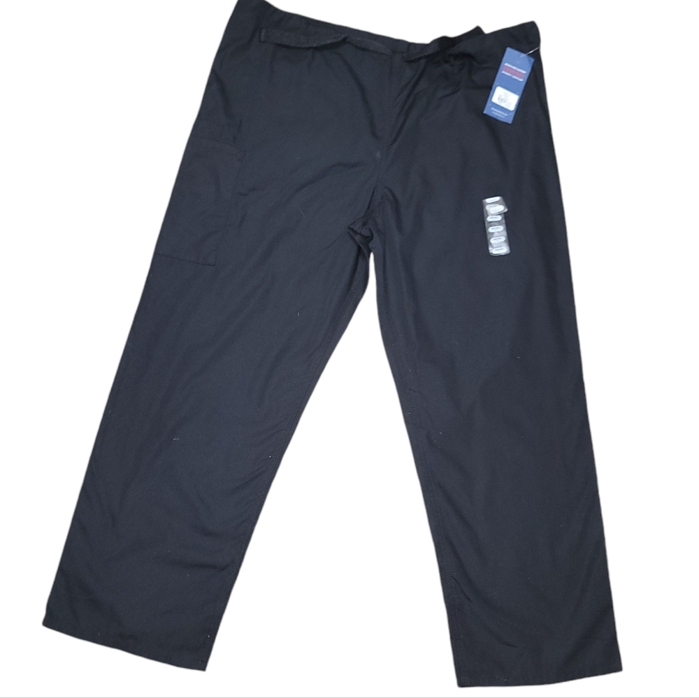 Cherokee Workwear Unisex LARGE Short Black Drawstring Scrub Pants Cozycore NWT